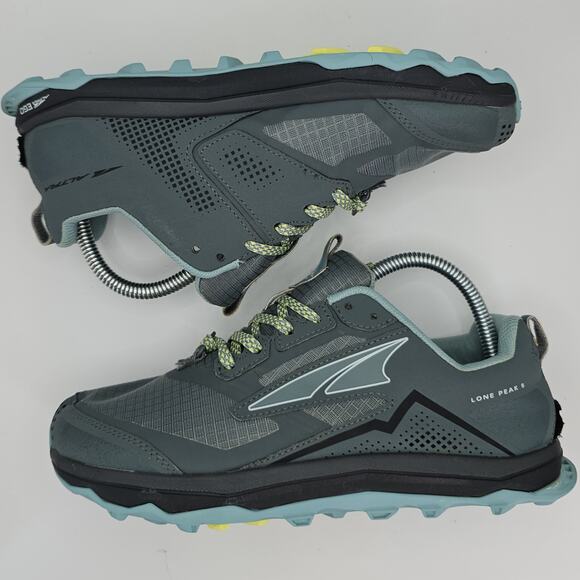 Altra Lone Peak 5 Green Blue Yellow Womens 7.5 W Hiking Trail Shoes Sneakers - Picture 9 of 12